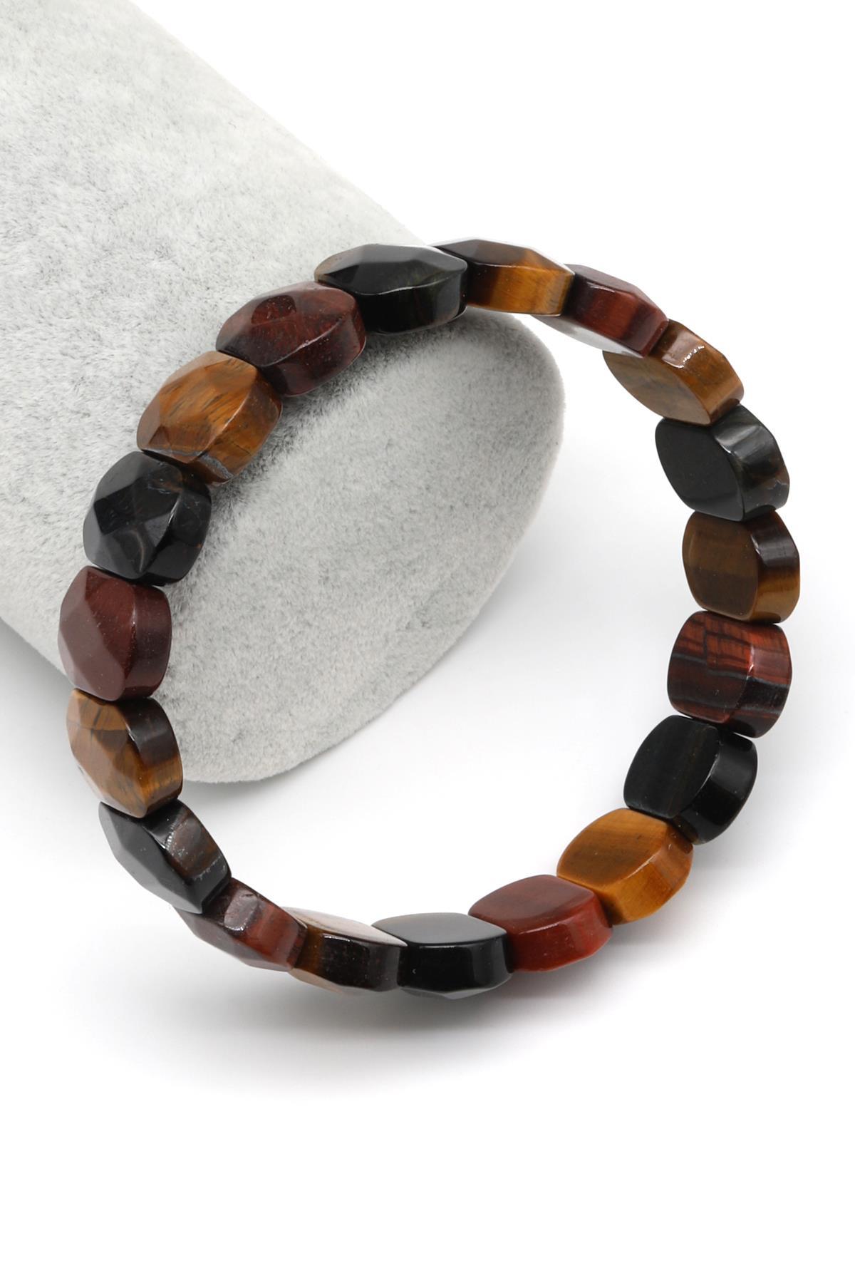 Multi Kaplan Gözü Doğal Taş Bileklik 11 x 15 mm Özel Kesim