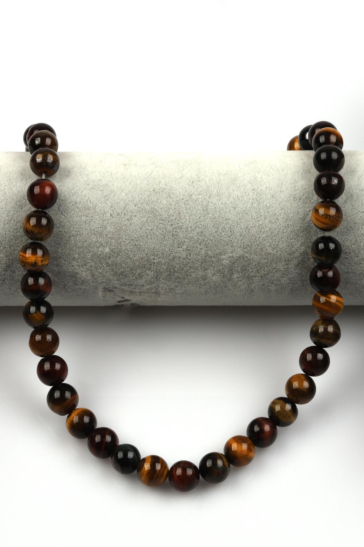 Multi Kaplan Gözü Doğal Taş Dizi 10 mm Küre Kesim