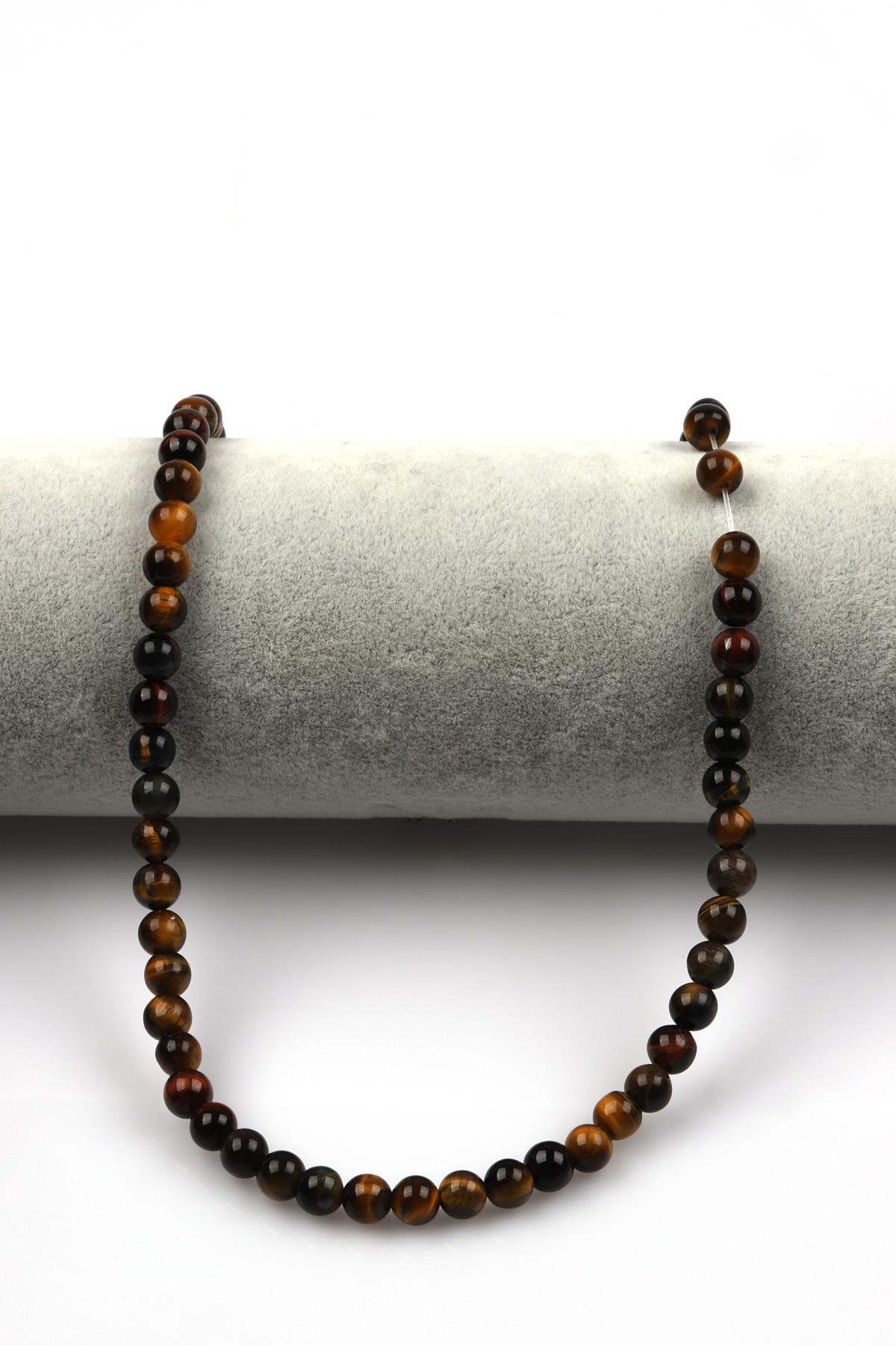 Multi Kaplan Gözü Doğal Taş Dizi 6 mm Küre Kesim