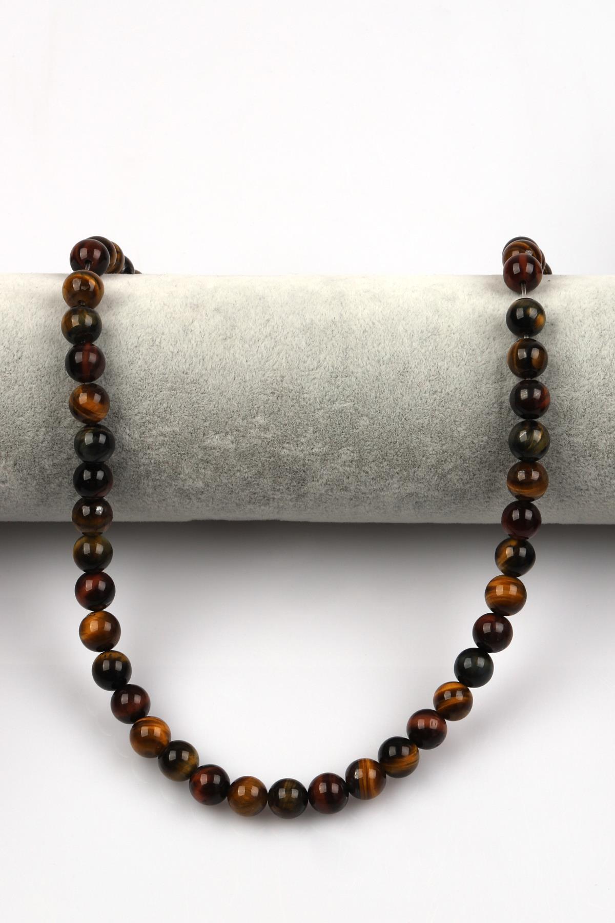 Multi Kaplan Gözü Doğal Taş Dizi 8 mm Küre Kesim