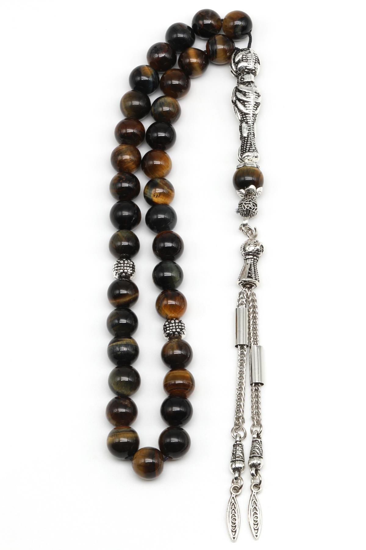 Multi Kaplan Gözü Doğal Taş Tesbih 8 mm Küre Kesim