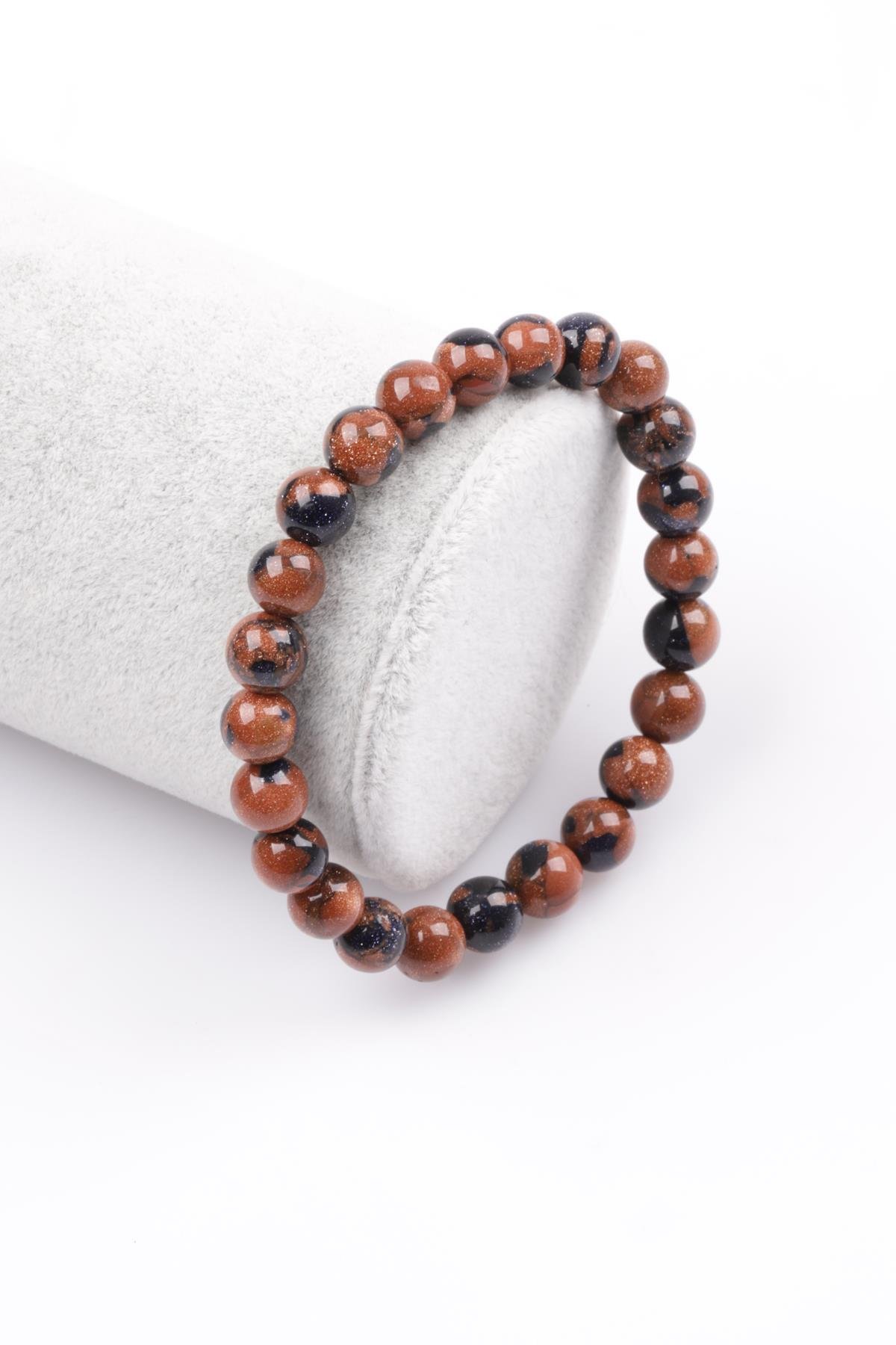 Murano Yıldız Taşı Bileklik 8 mm Küre Kesim