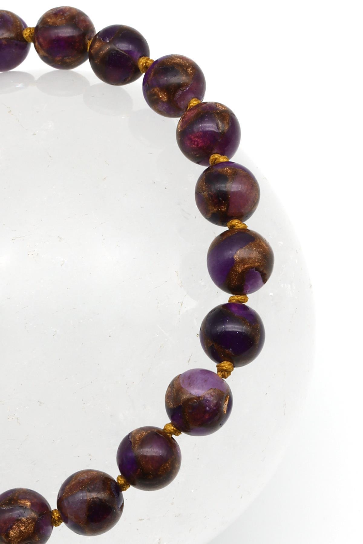 Murano Yıldız Taşı Makrome Örme Bileklik