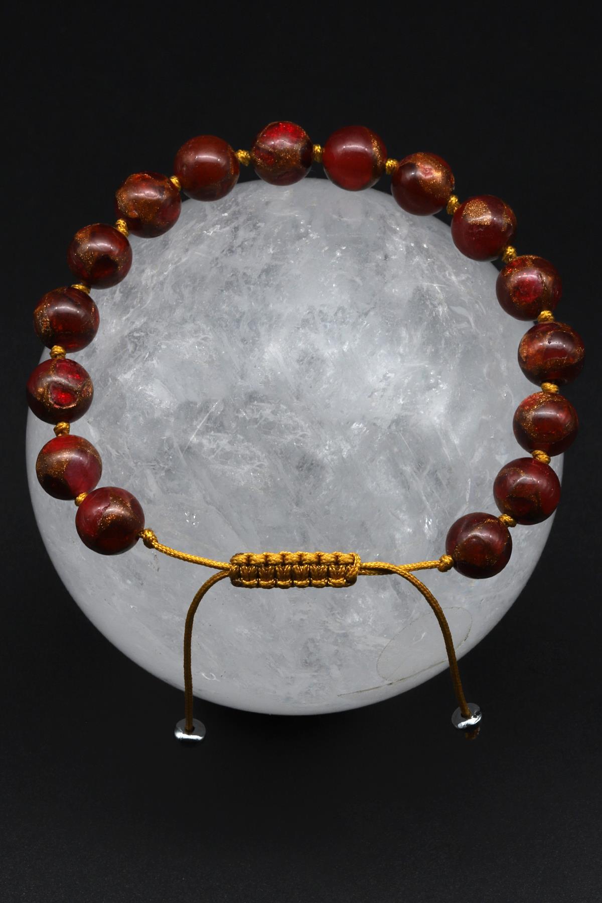 Murano Yıldız Taşı Makrome Örme Bileklik