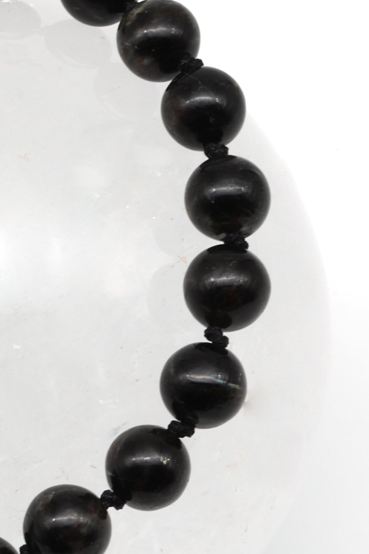 Nuummite Doğal Taş Makrome Örme Bileklik