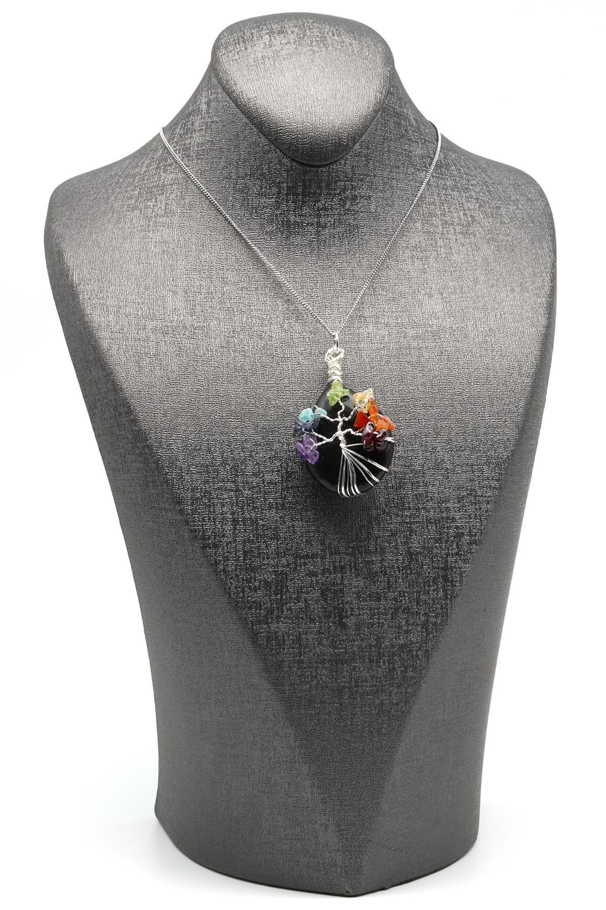 Obsidyen - Çakra Doğal Taş Damla Model Kolye