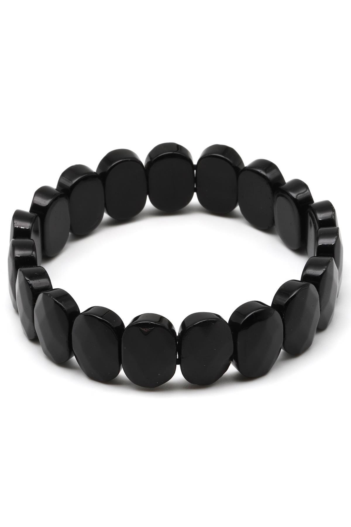 Obsidyen Doğal Taş Bileklik 10 x 14 mm Özel Kesim