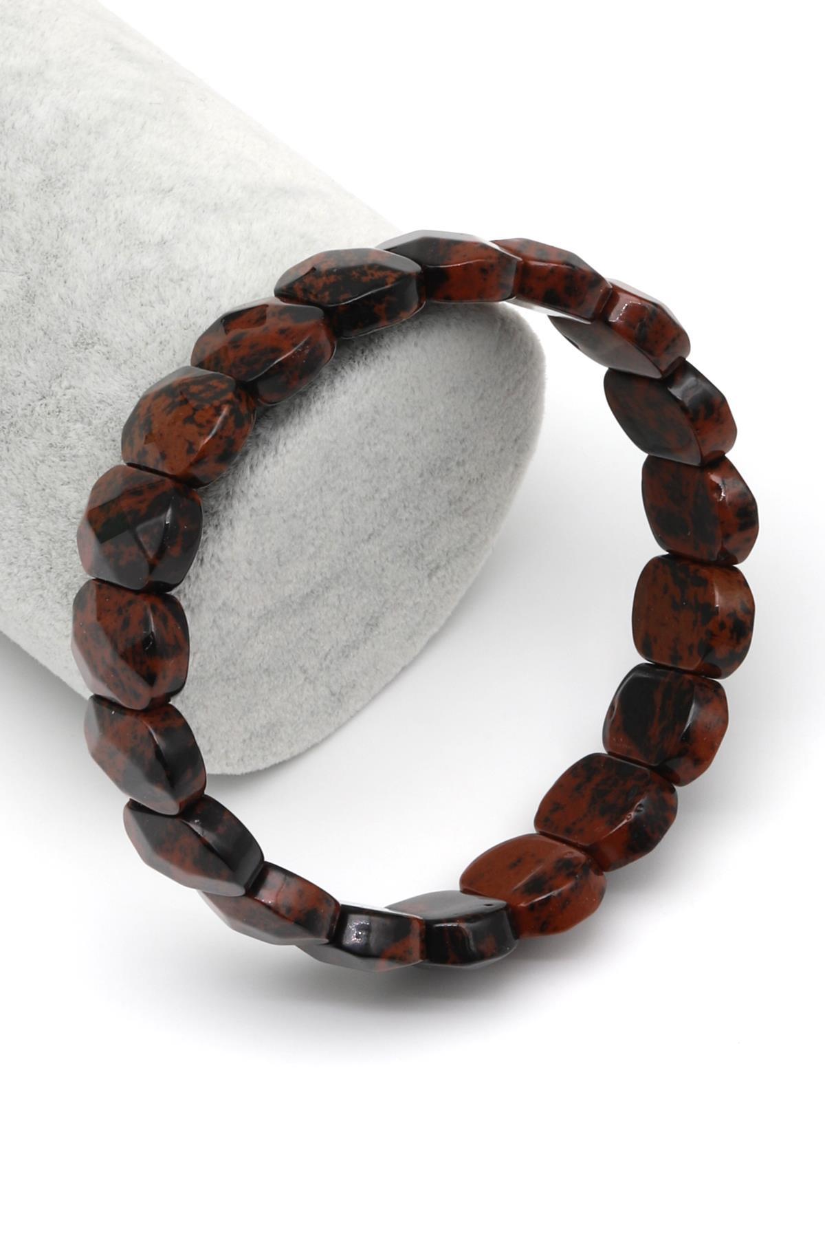 Obsidyen Doğal Taş Bileklik 10 x 15 mm Özel Kesim