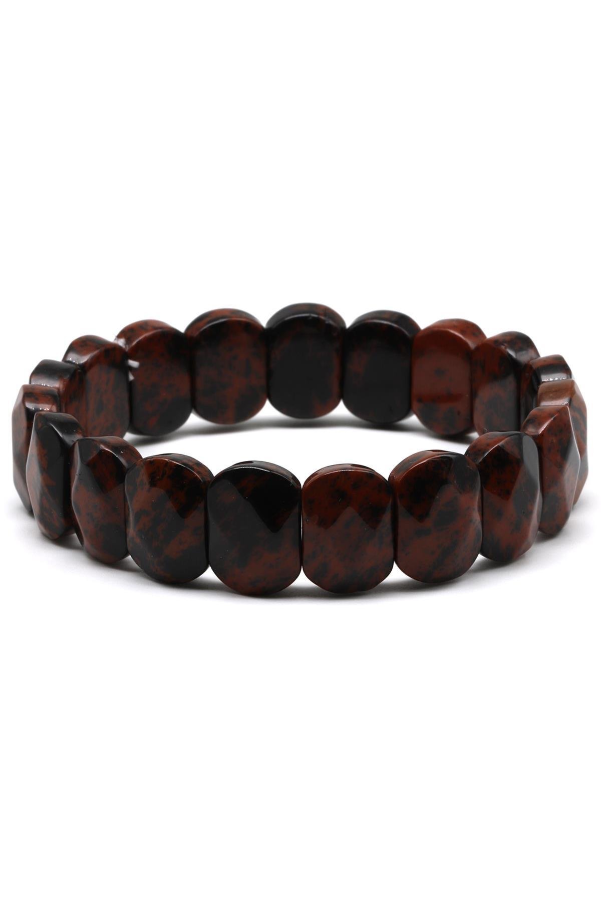 Obsidyen Doğal Taş Bileklik 10 x 15 mm Özel Kesim