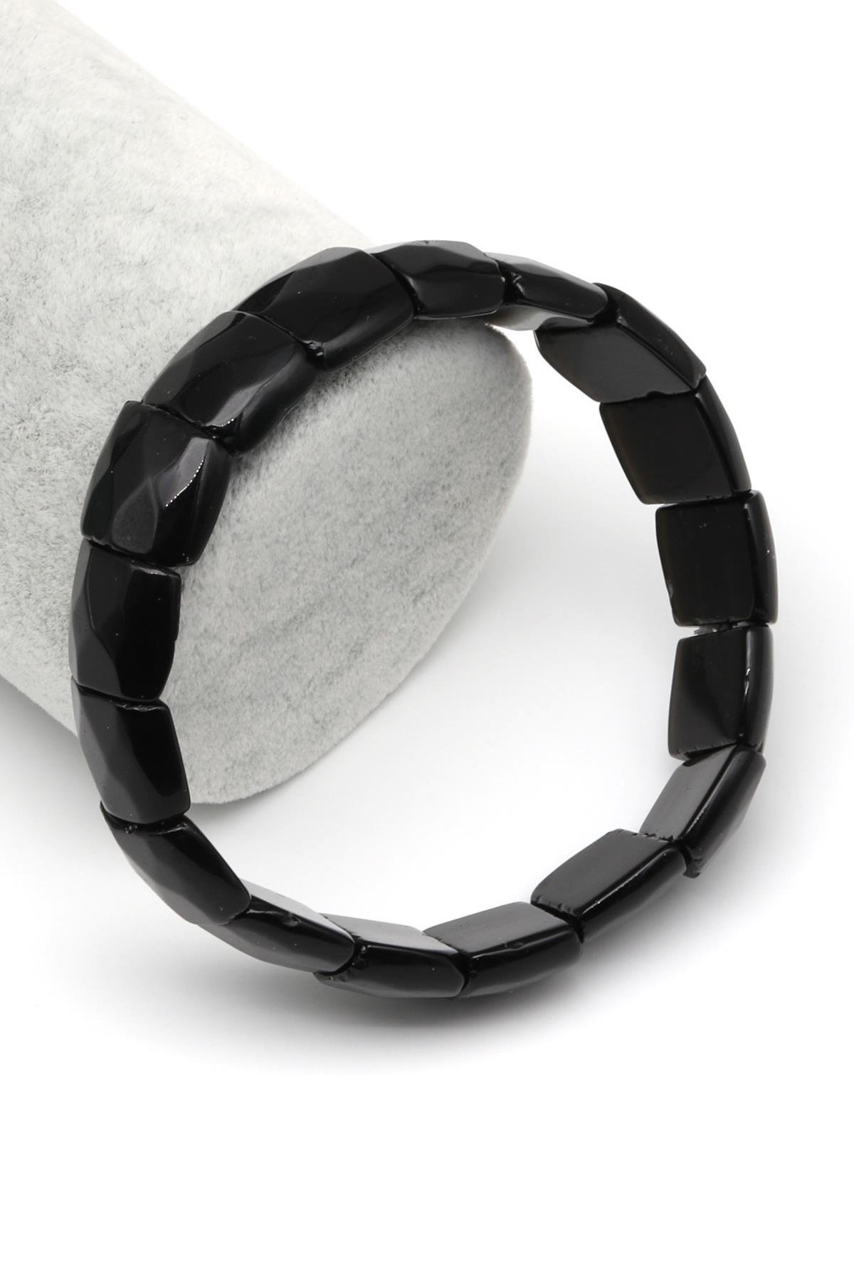 Obsidyen Doğal Taş Bileklik 12 x 14 mm Özel Kesim