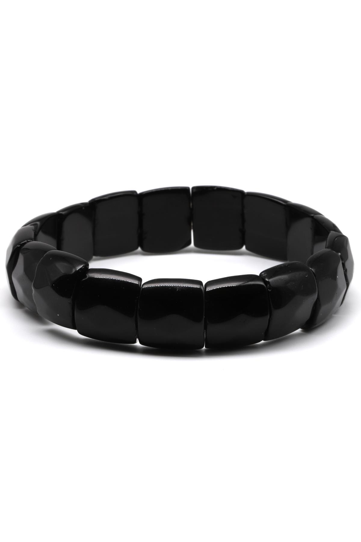 Obsidyen Doğal Taş Bileklik 12 x 14 mm Özel Kesim