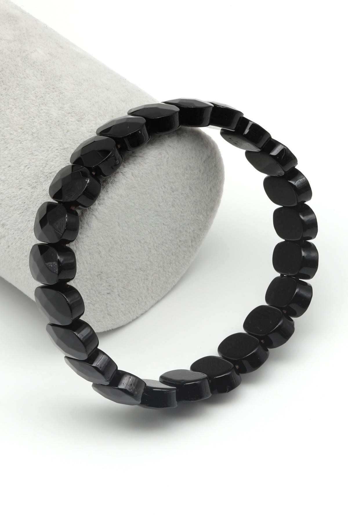 Obsidyen Doğal Taş Bileklik 9 x 14 mm Özel Kesim