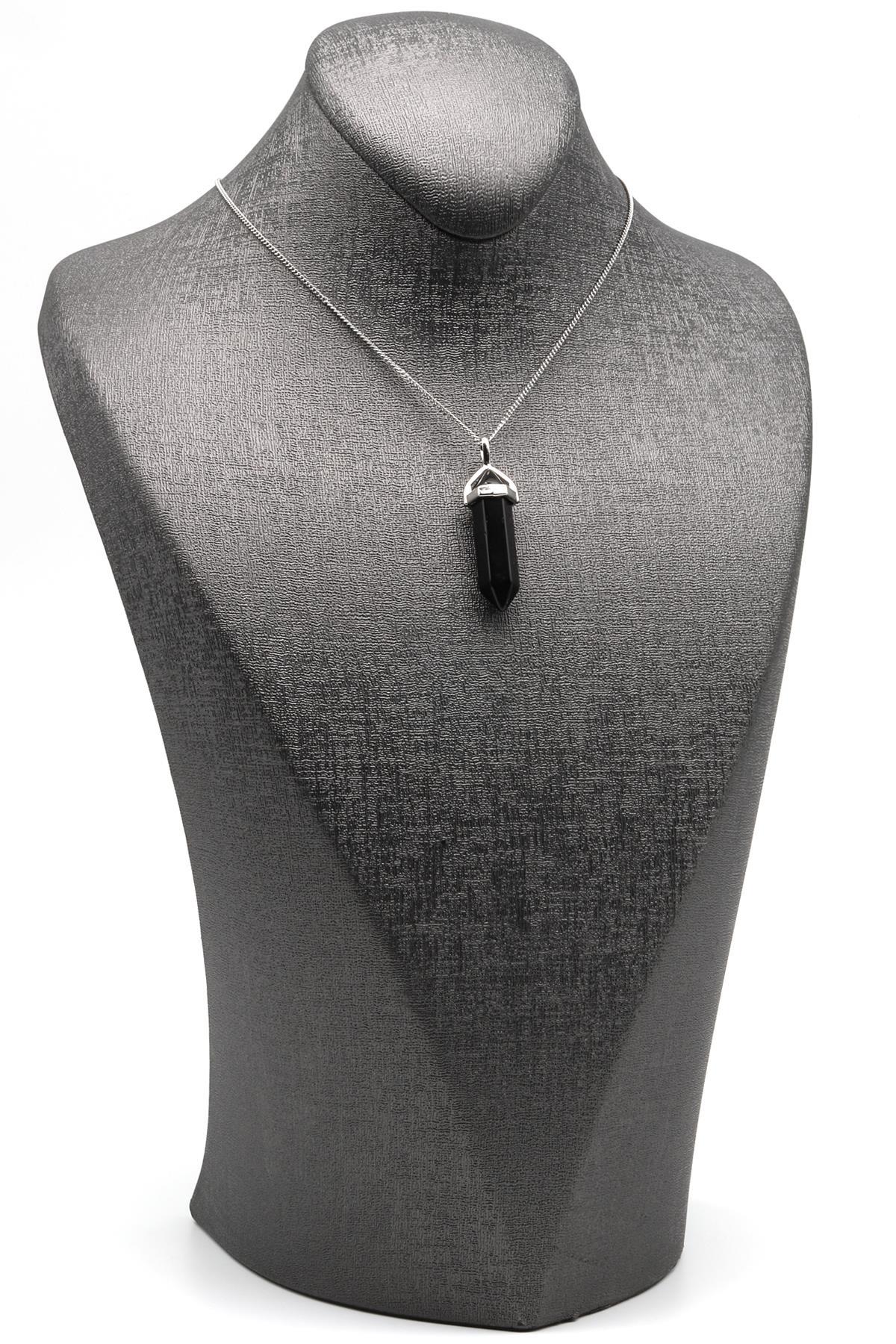 Obsidyen Doğal Taş Çivi Model Kolye