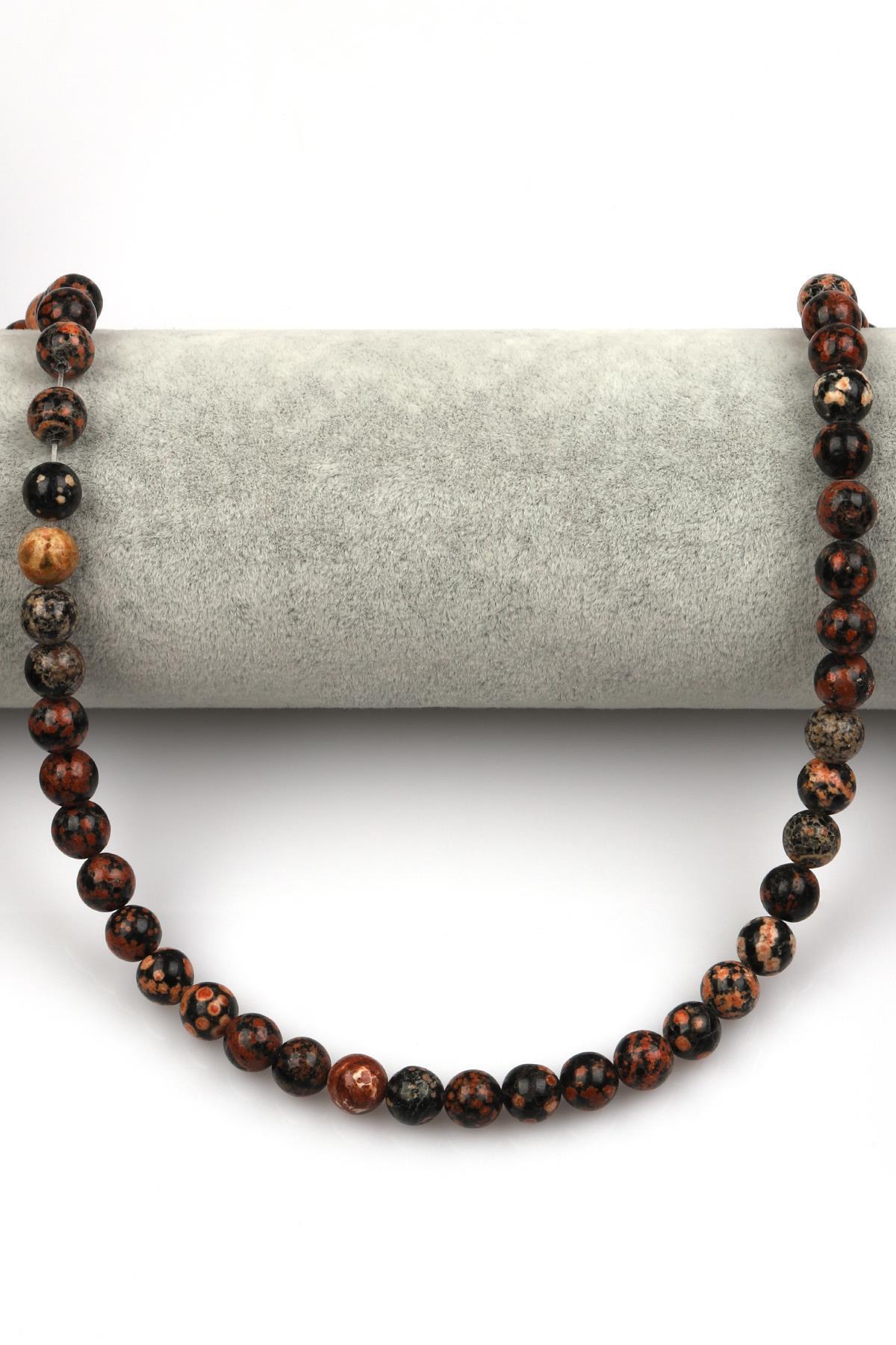 Obsidyen Doğal Taş Dizi 8 mm Küre Kesim