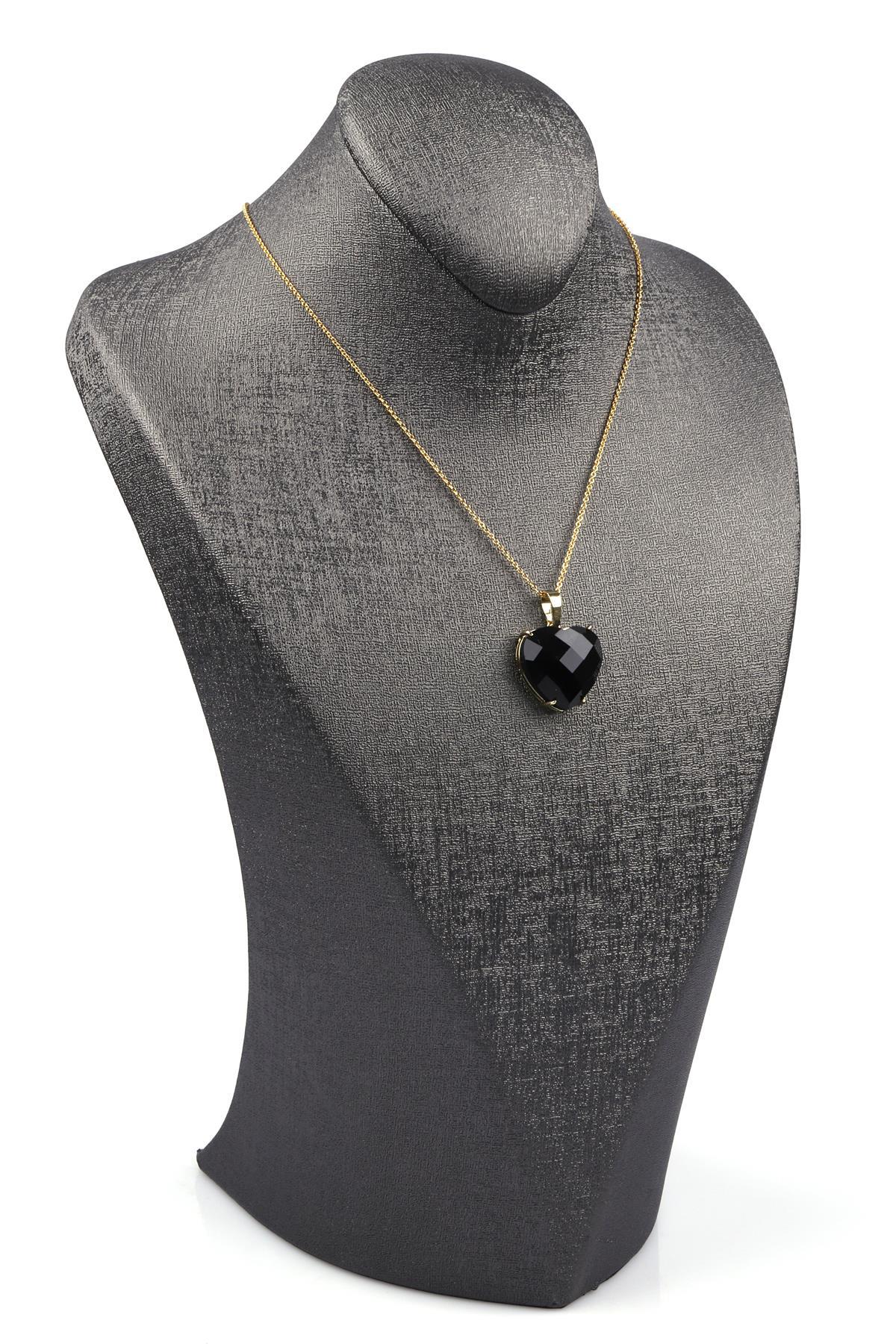 Obsidyen Doğal Taş Gold Renkli Kolye