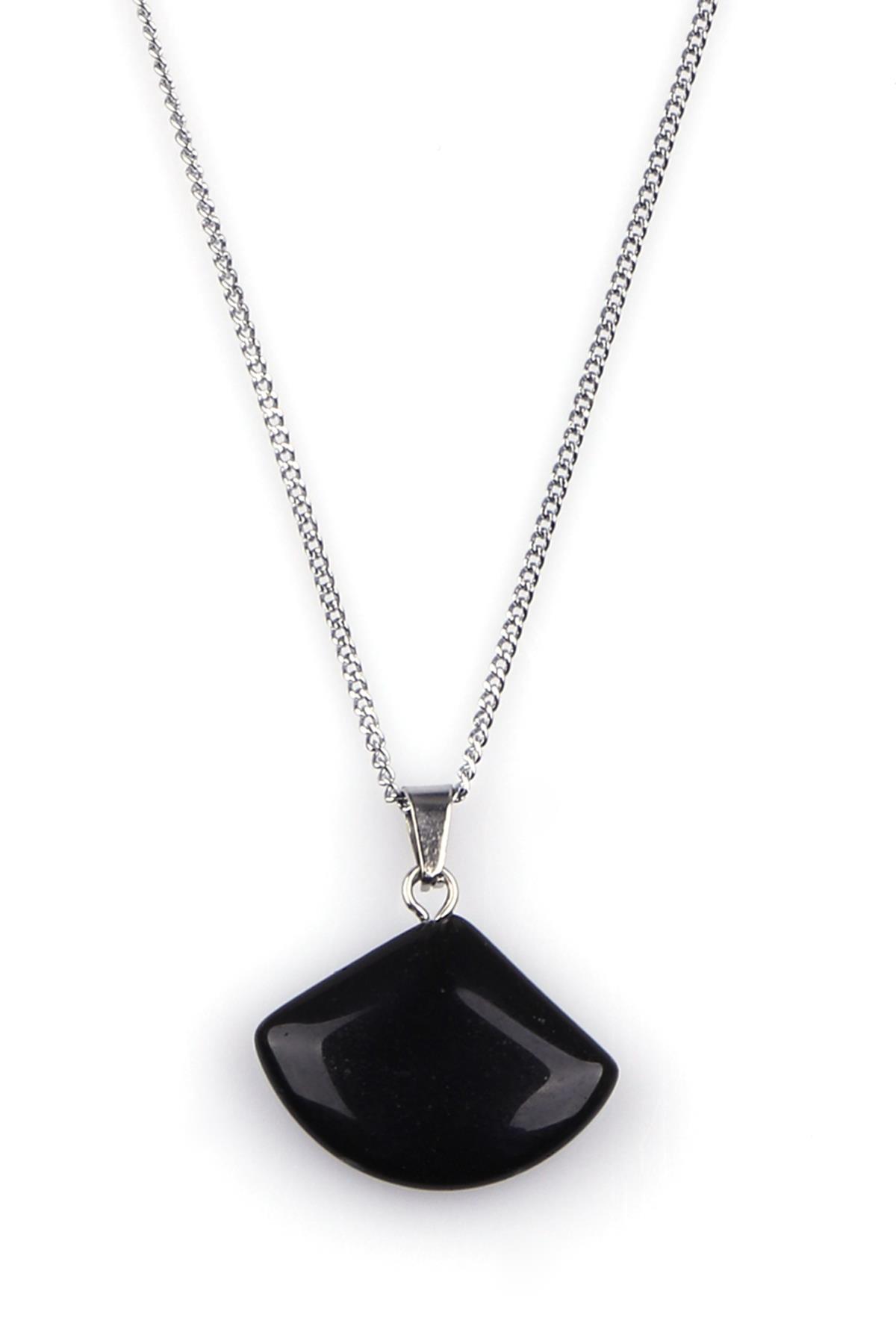 Obsidyen Doğal Taş Kolye