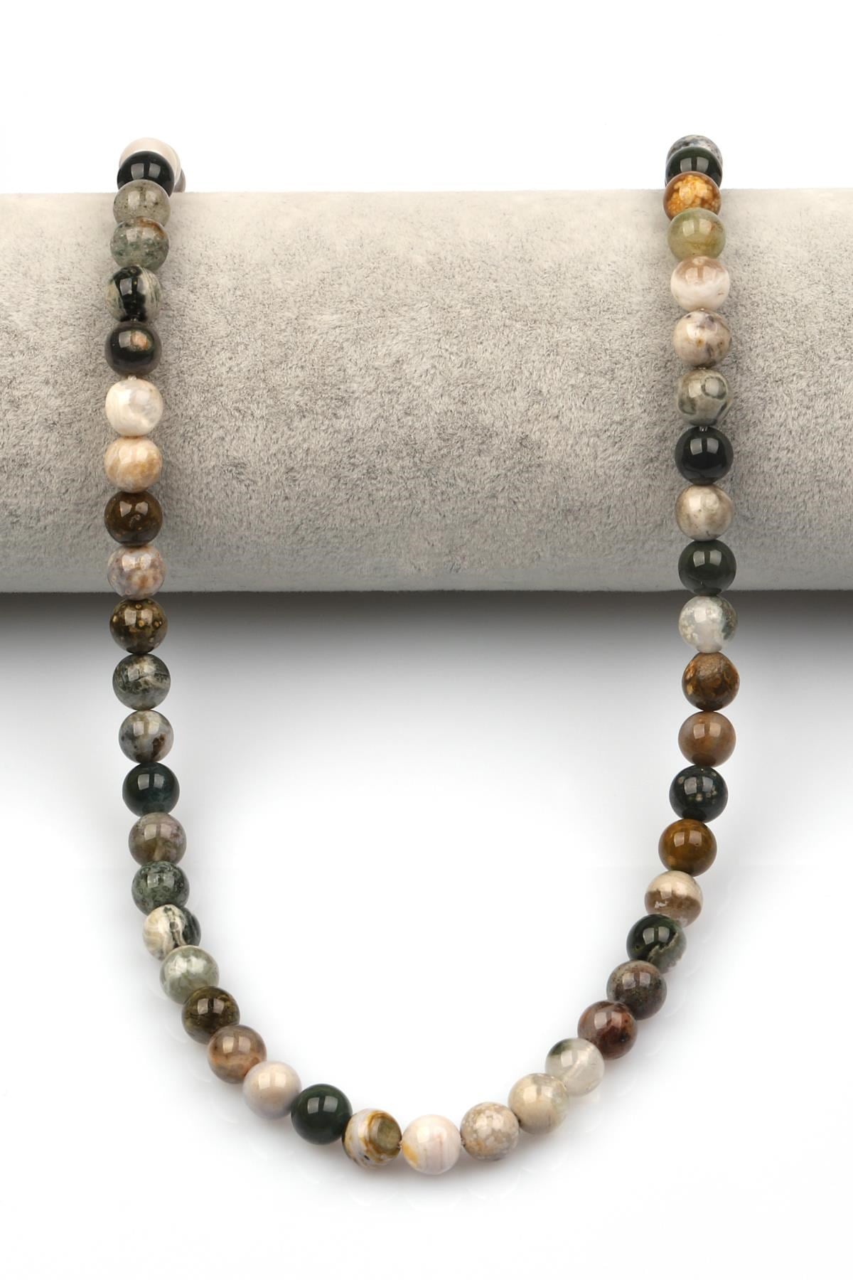 Ocean Jasper  (A Kalite ) Doğaltaş Dizi 8 mm Küre Kesim