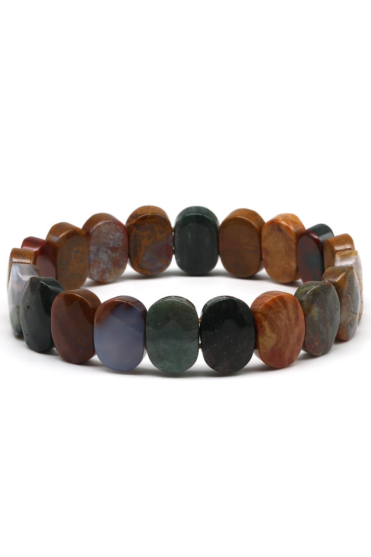 Ocean Jasper Doğal Taş Bileklik 10 x 14 mm Özel Kesim