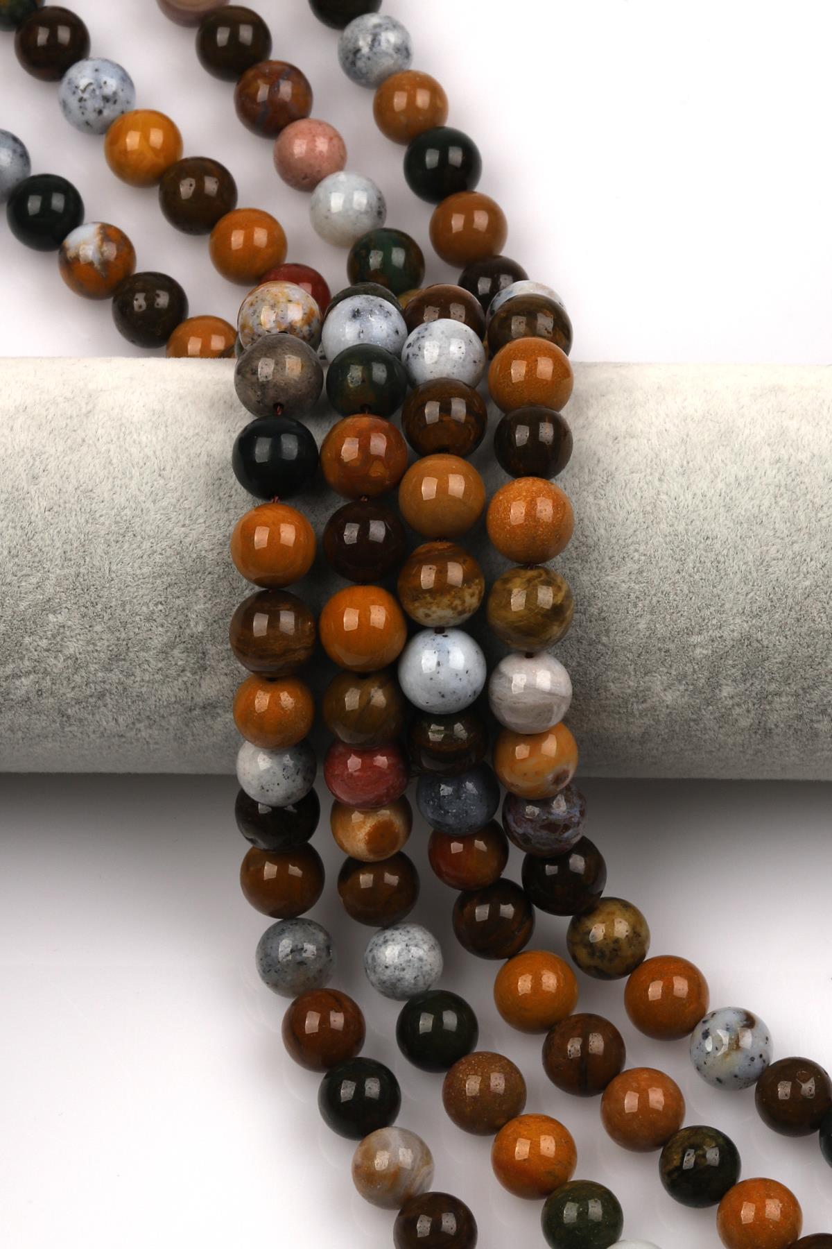 Ocean Jasper Doğal Taş Dizi 10 mm Küre Kesim