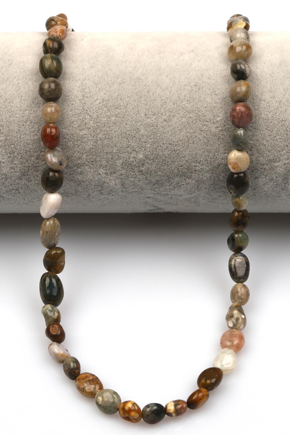 Ocean Jasper Doğal Taş Dizi 5 x 8 mm Mercimek Kesim
