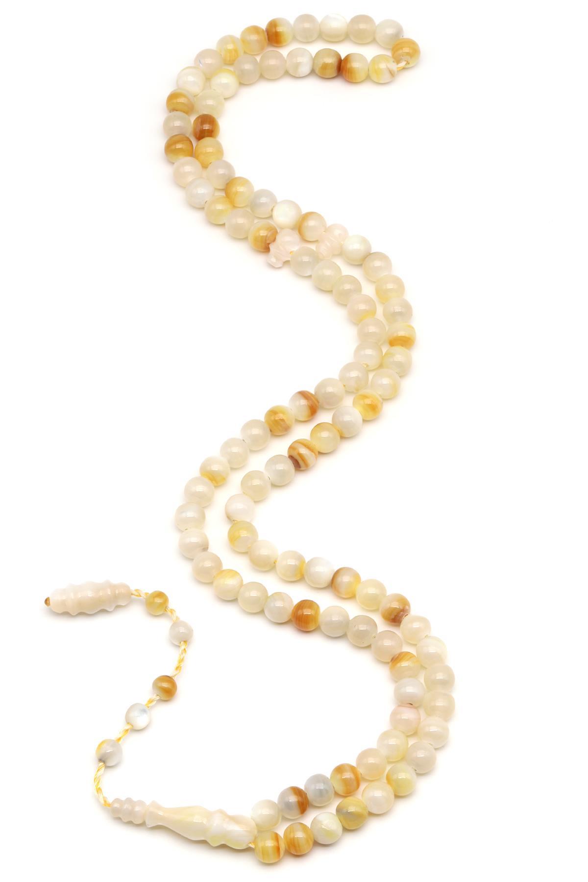 Okyanus Sedef Doğaltaş 99'lu Tesbih 7 mm Küre Kesim