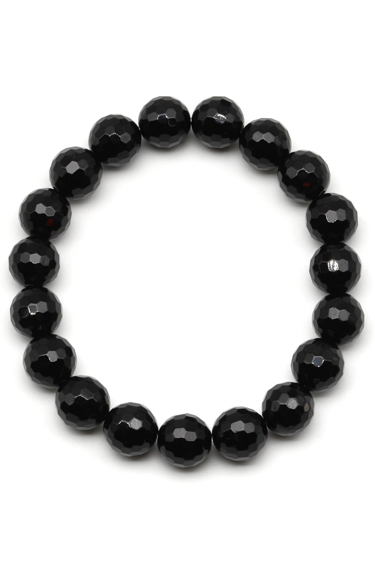 Oniks Doğal Taş Bileklik 10 mm Fasetli Küre Kesim - BLK-2169