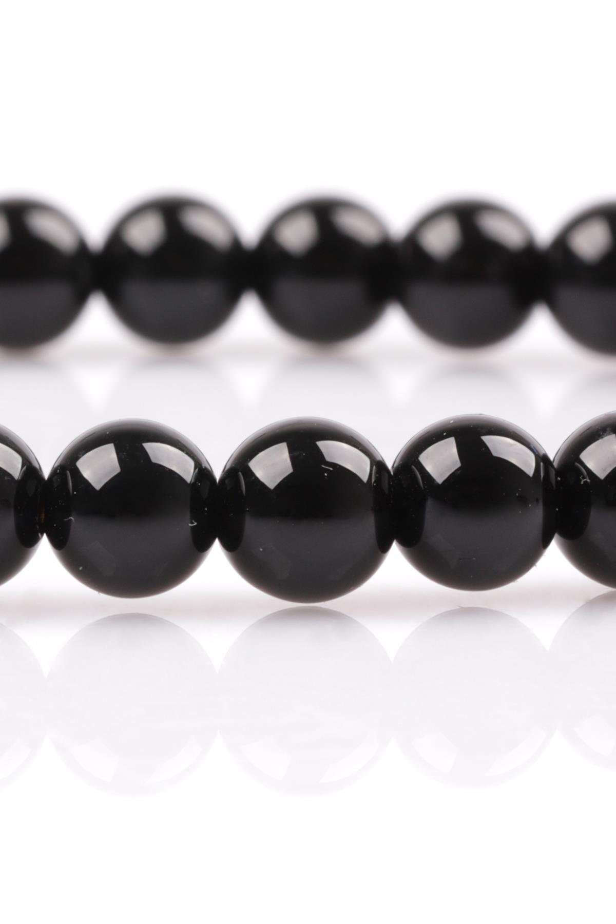 Oniks Doğal Taş Bileklik 6 mm Küre Kesim