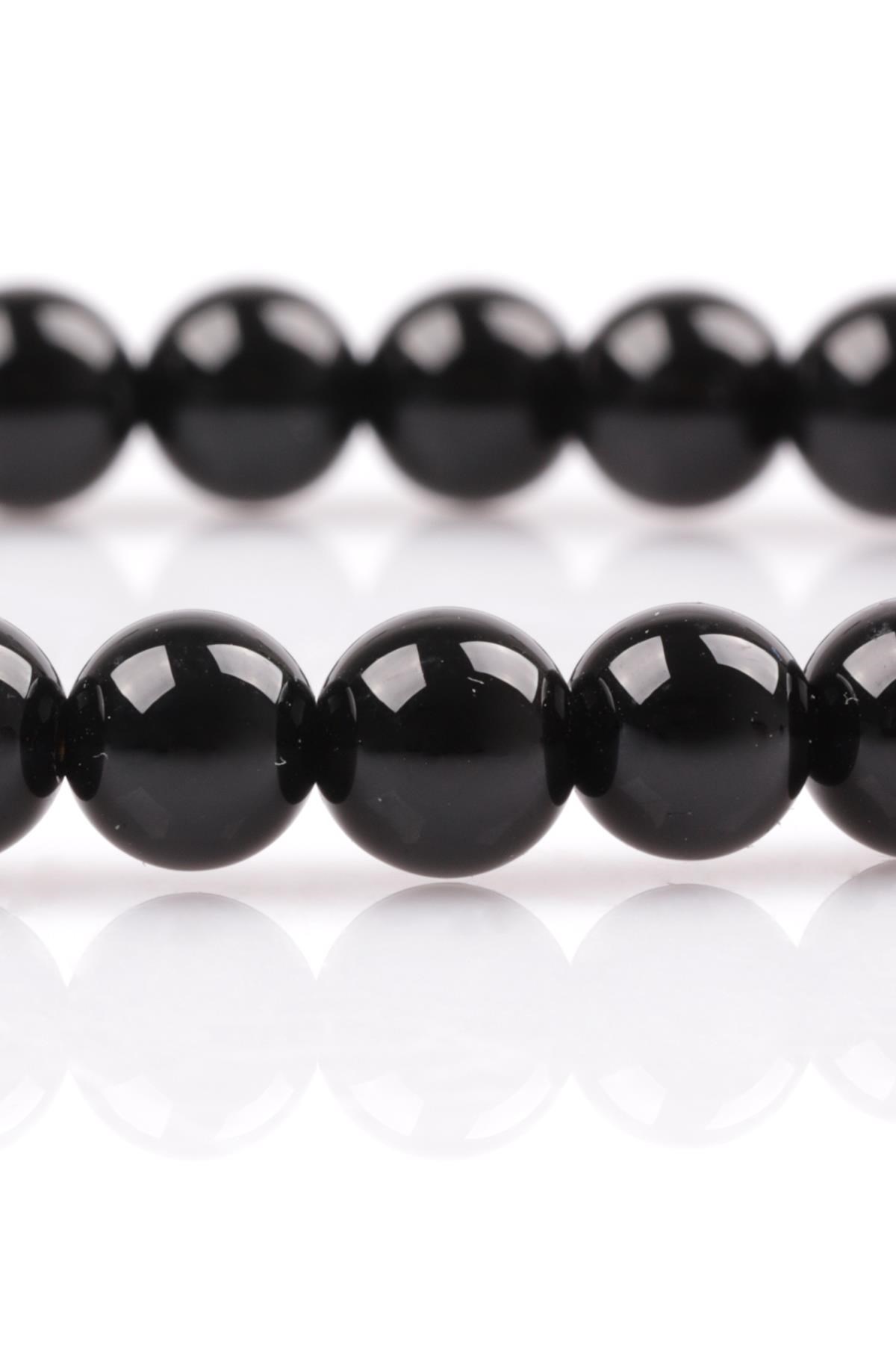 Oniks Doğal Taş Bileklik 6 mm Küre Kesim