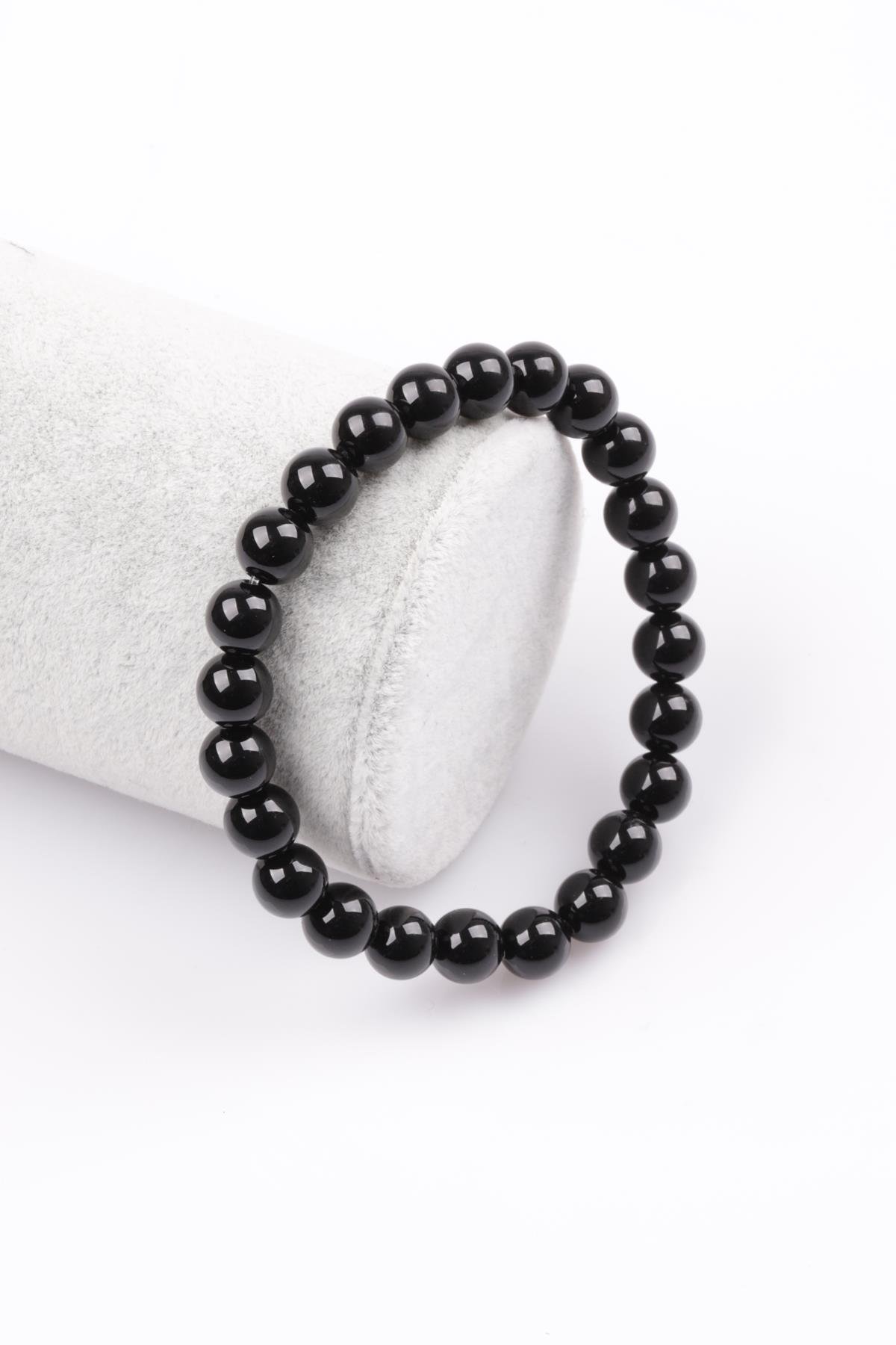 Oniks Doğal Taş Bileklik 8 mm Küre Kesim