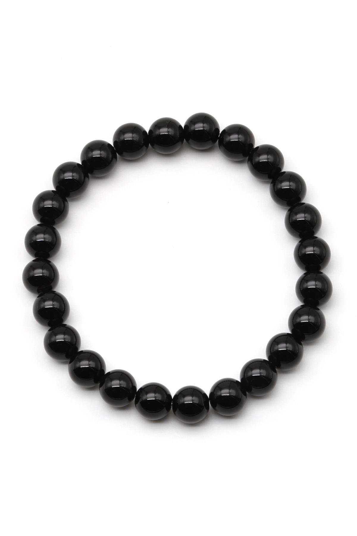 Oniks Doğal Taş Bileklik 8 mm Küre Kesim