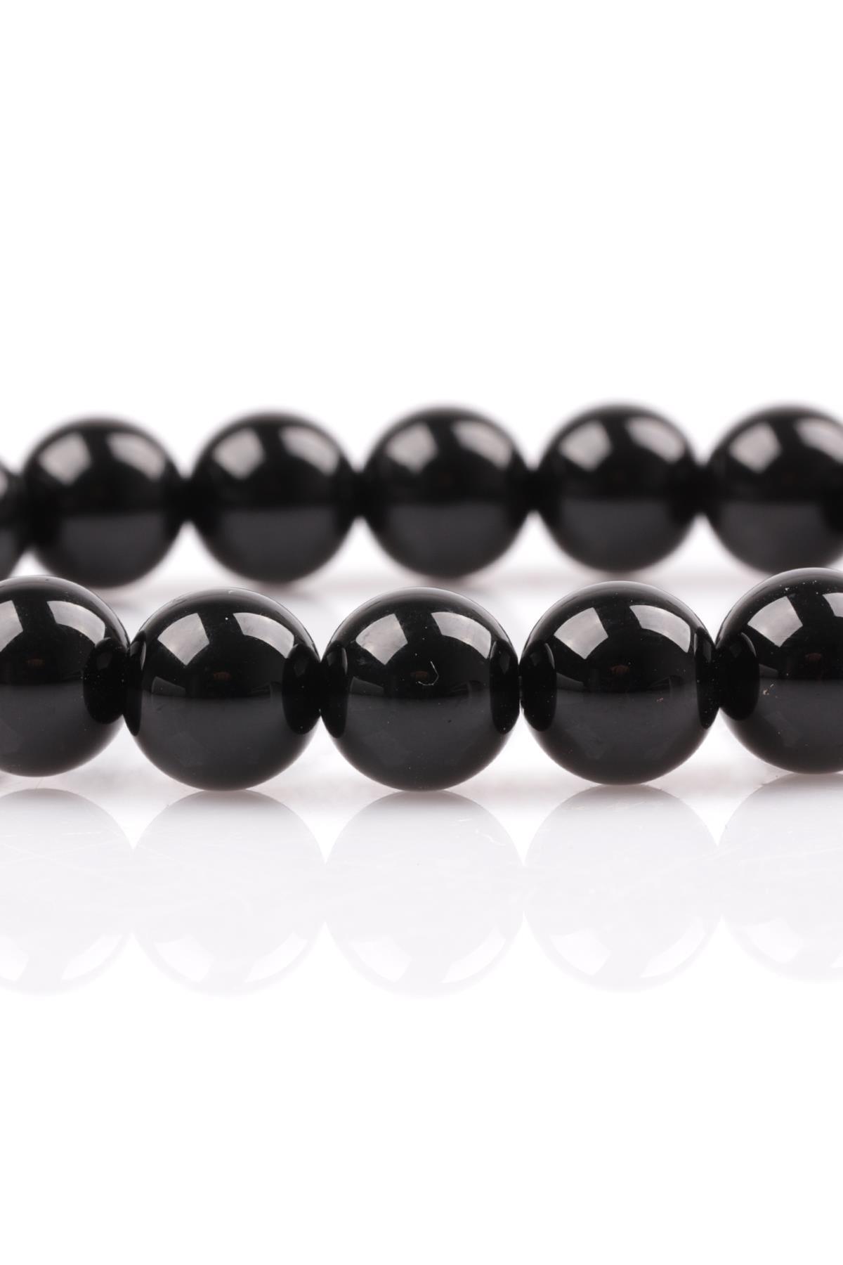 Oniks Doğal Taş Bileklik 8 mm Küre Kesim