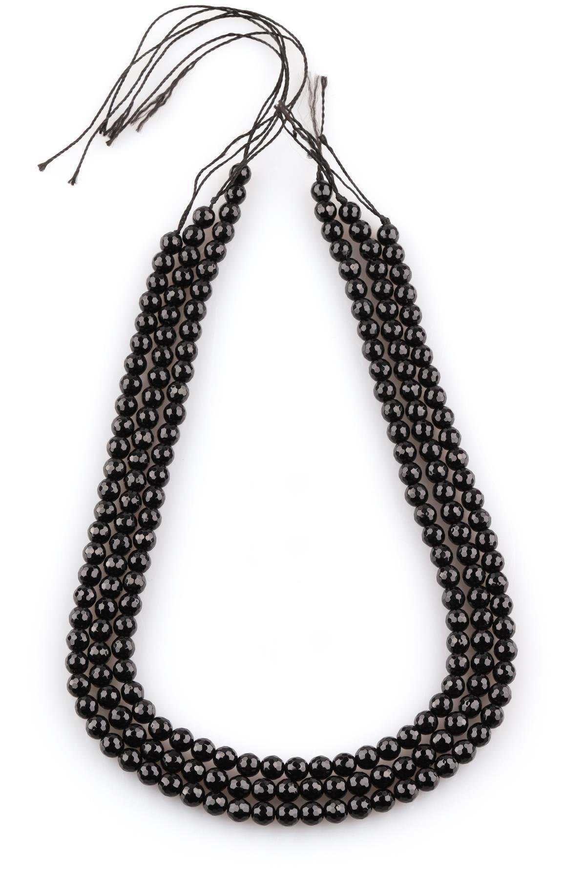 Oniks Doğal Taş Dizi 6 mm Fasetli Küre Kesim