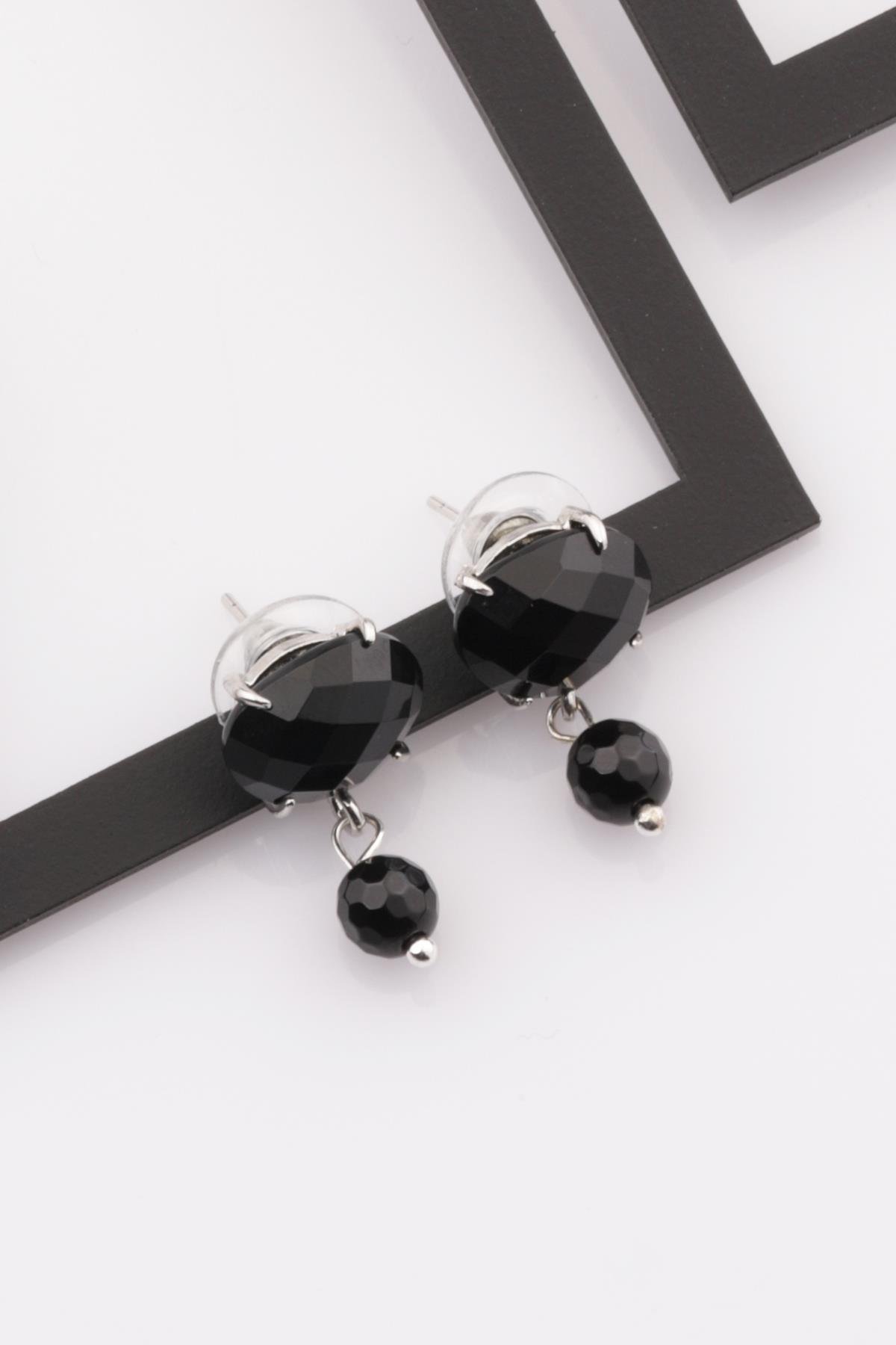 Oniks Doğal Taş Küpe