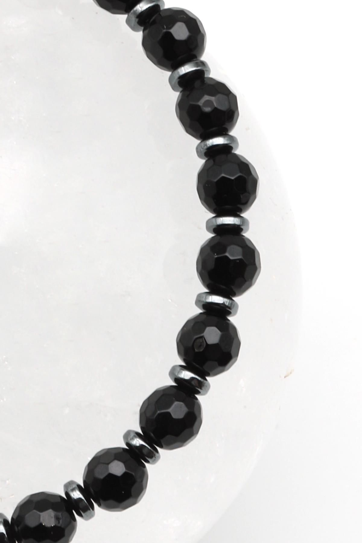 Oniks Doğal Taş Makrome Örme Bileklik