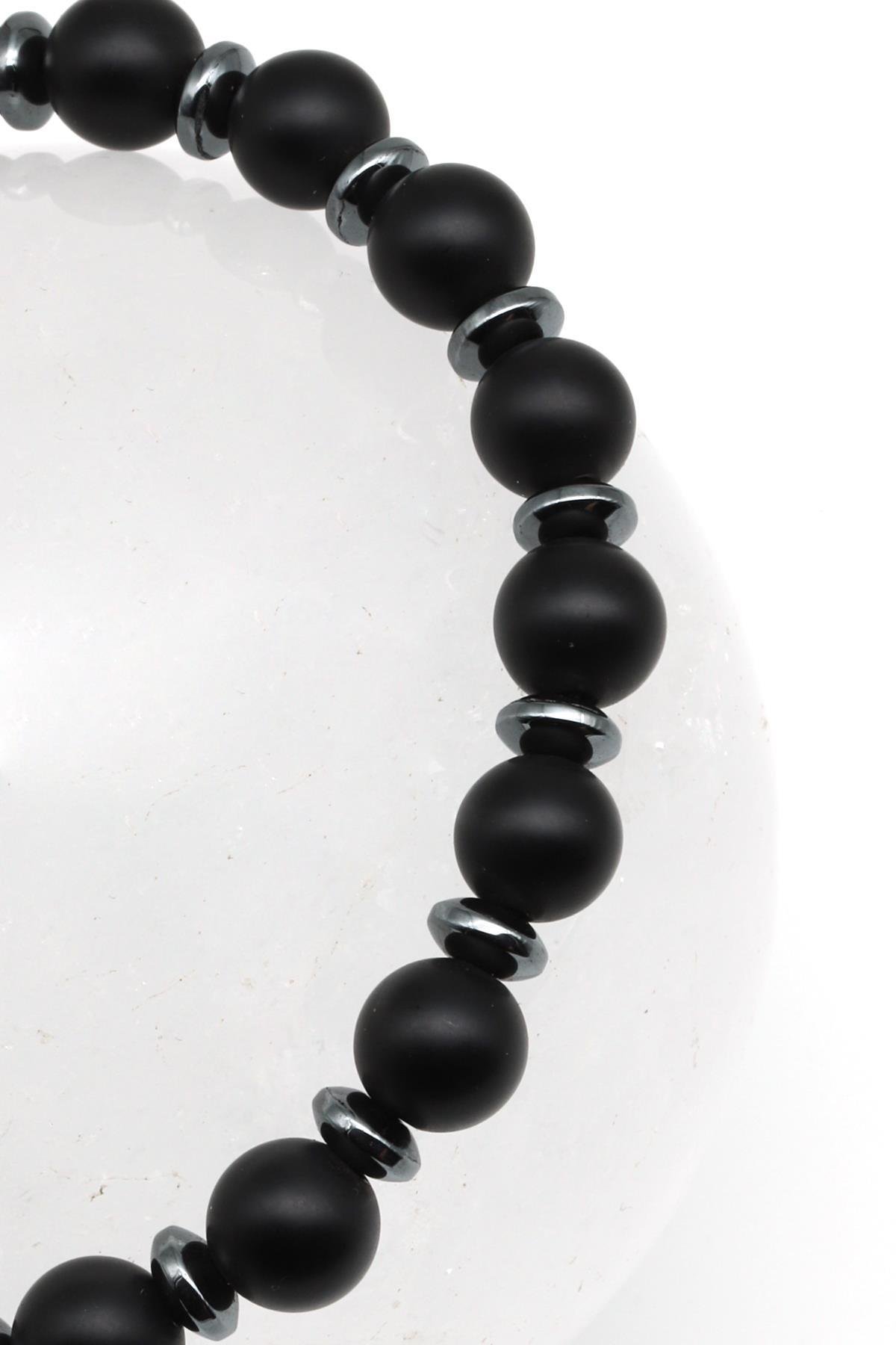 Oniks Doğal Taş Makrome Örme Bileklik