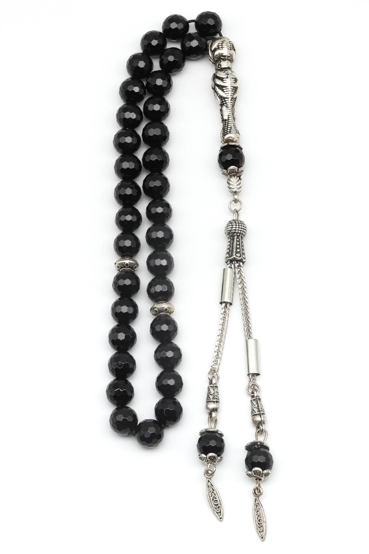 Oniks Doğal Taş Tesbih 8 mm Fasetli Küre Kesim