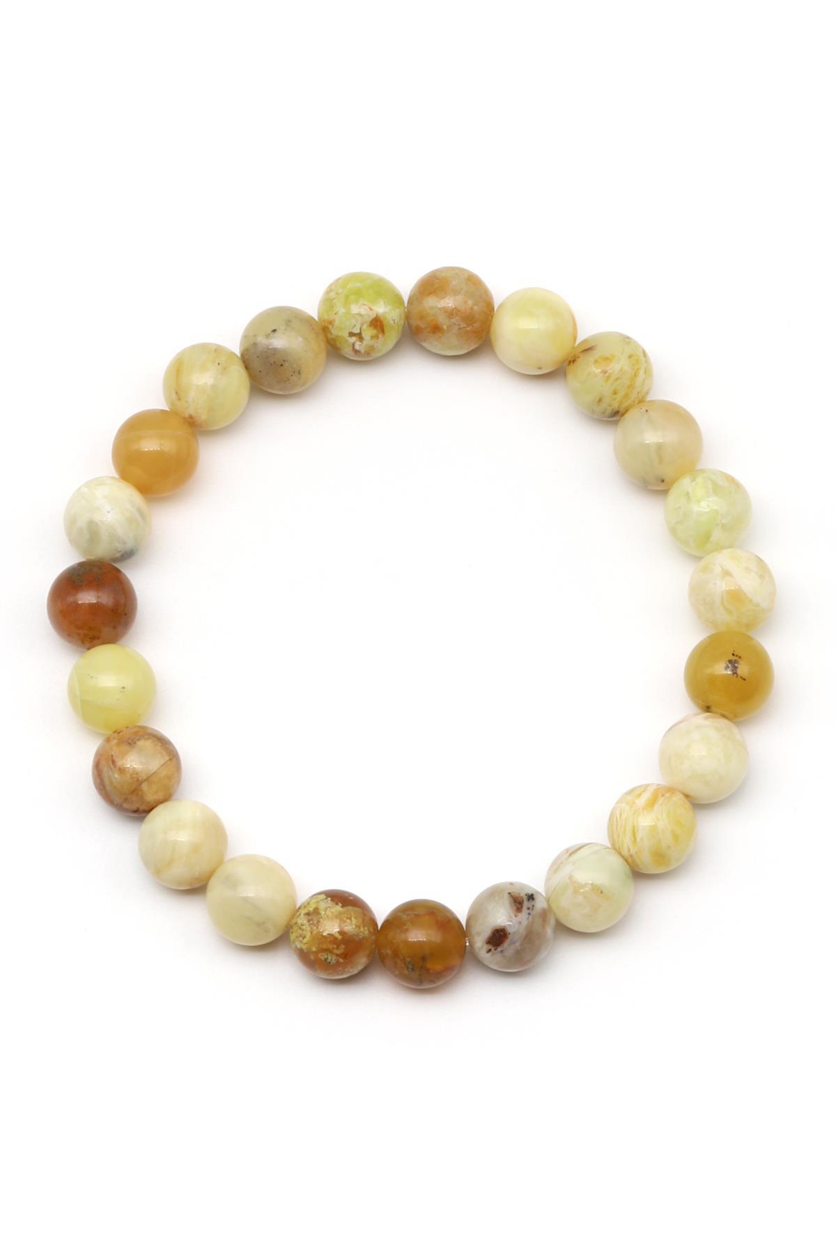 Opal Doğal Taş Bileklik 8 mm Küre Kesim