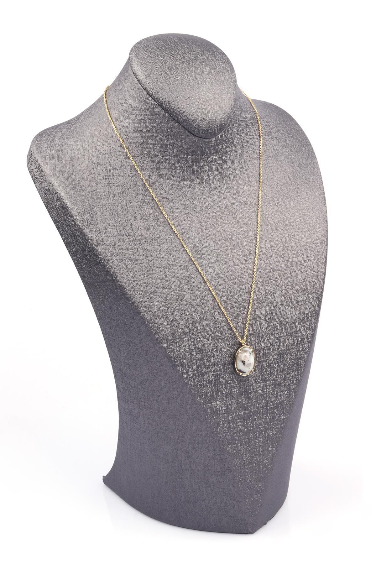 Opalit Doğal Taş Gold Renkli Kolye