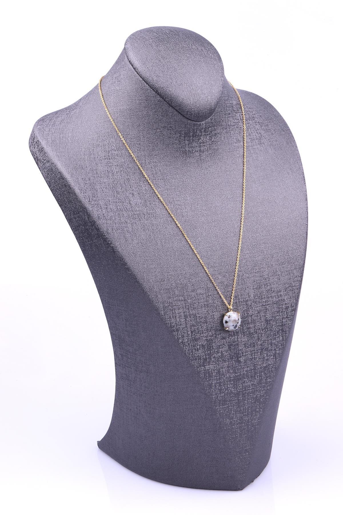 Opalit Doğal Taş Gold Renkli Kolye