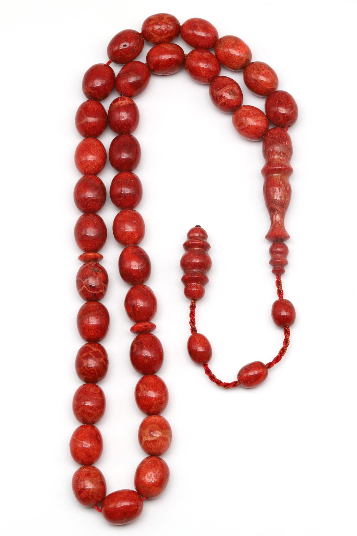 Orijinal Mercan Tesbih 7 x 13 mm. Beyzi Kesim