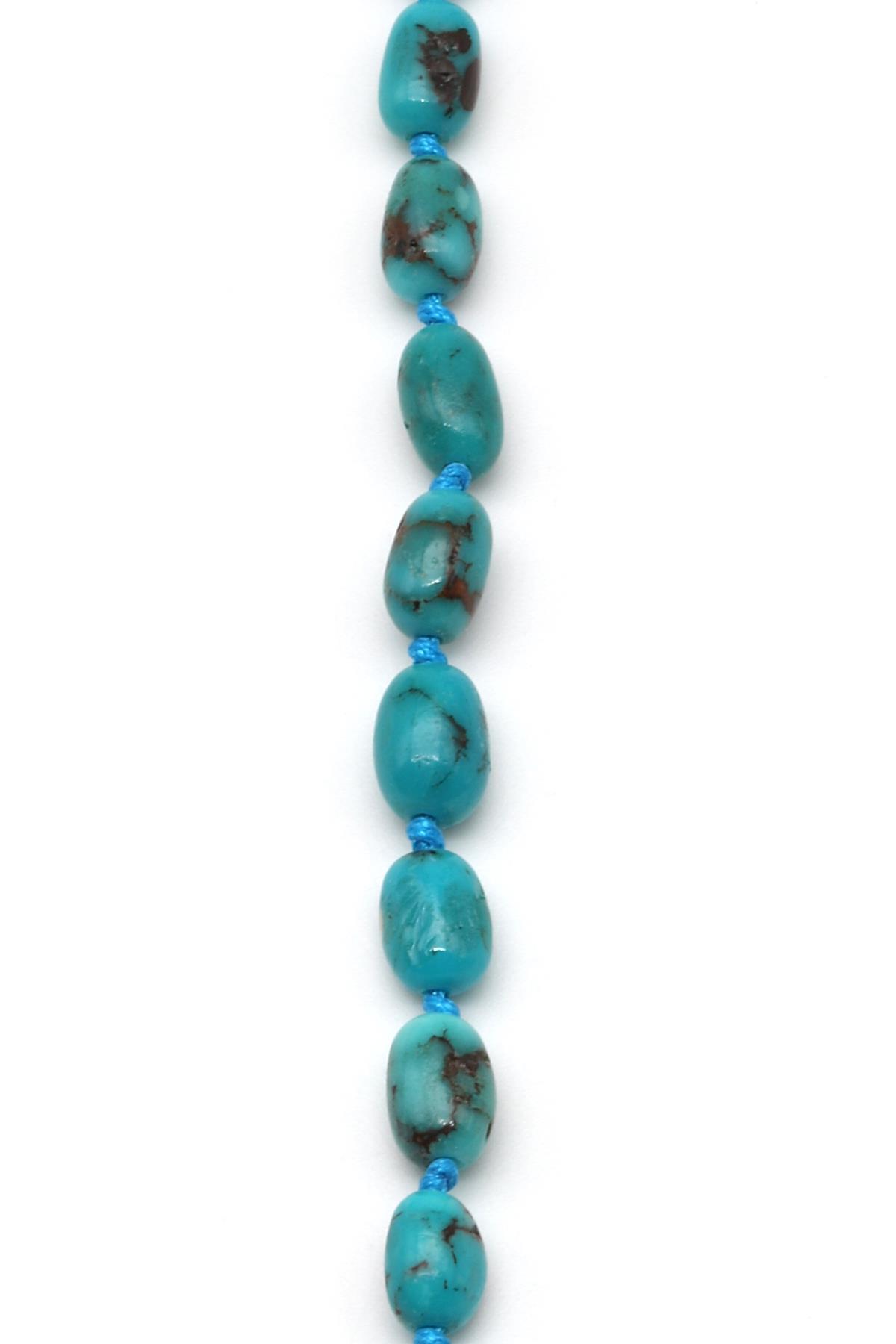 Orijinal Turkuaz Doğal Taş Gümüş Bileklik 5 x 7 mm Özel Kesim