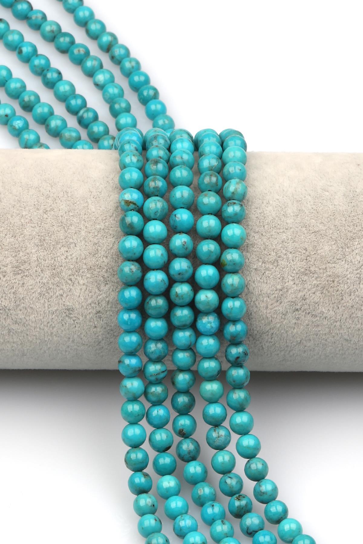 Orijinal Turkuaz Doğaltaş Dizi 6 mm Küre Kesim