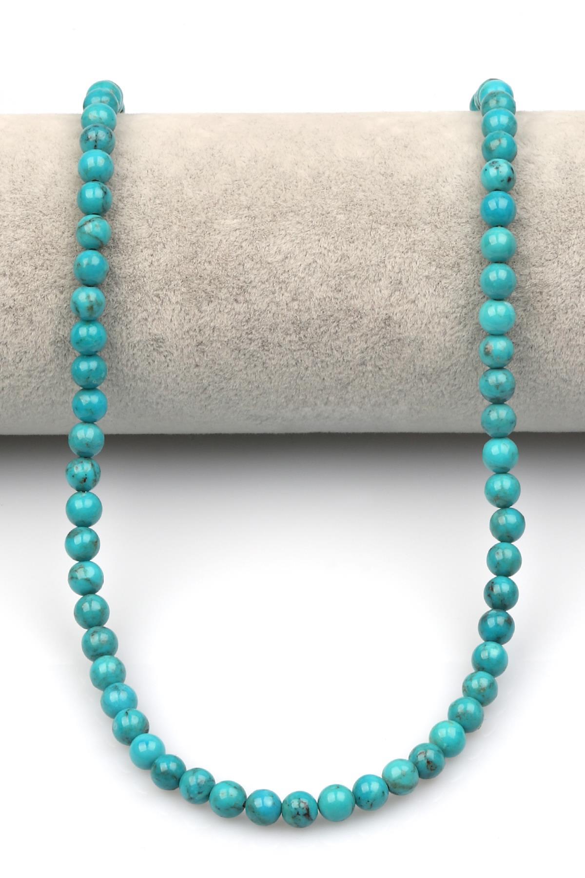 Orijinal Turkuaz Doğaltaş Dizi 6 mm Küre Kesim