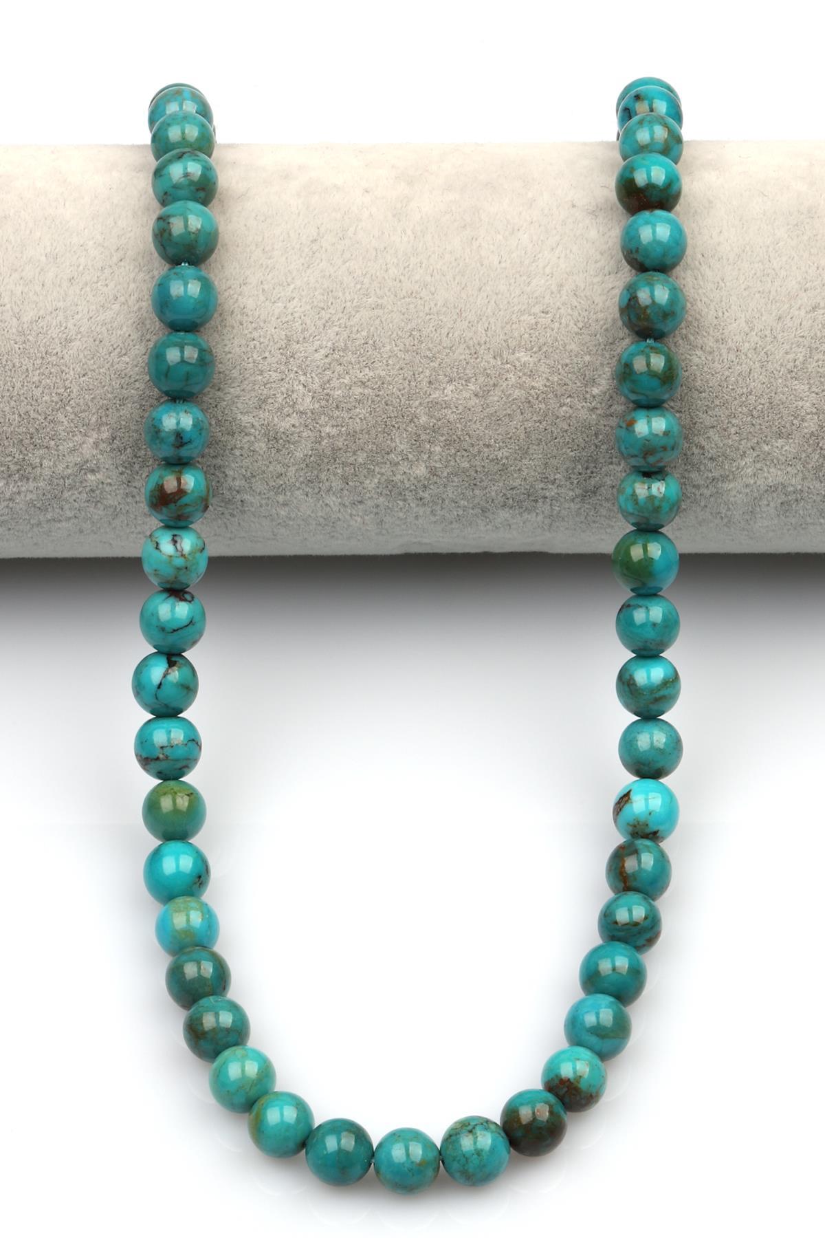 Orijinal Turkuaz  Doğaltaş Dizi 8 mm Küre Kesim