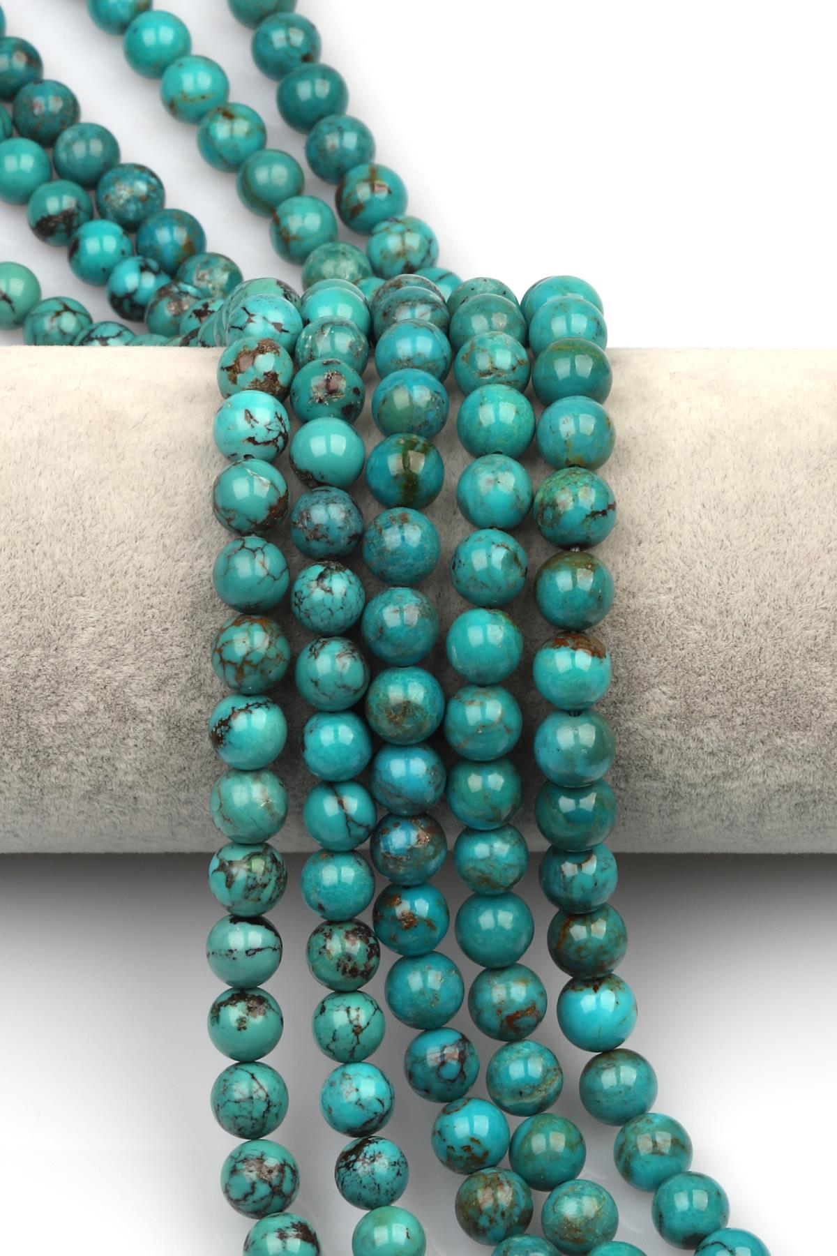 Orijinal Turkuaz  Doğaltaş Dizi 8 mm Küre Kesim