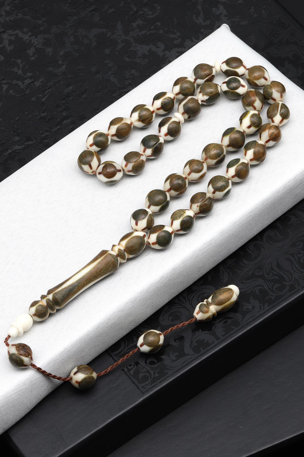 Pelesenk Ağacı - Kemik Tesbih 8 x 9 mm Beyzi Kesim