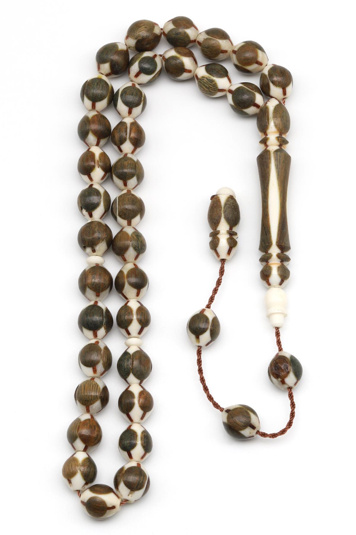 Pelesenk Ağacı - Kemik Tesbih 8 x 9 mm Beyzi Kesim