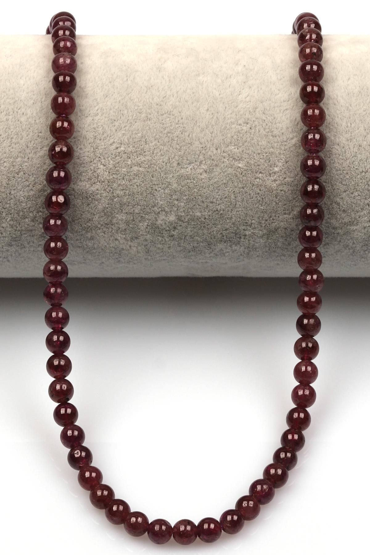 Pembe Garnet (A Kalite) Doğaltaş Dizi 6 mm Küre Kesim