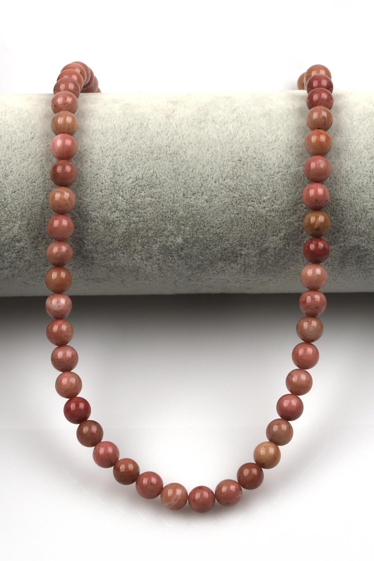 Pembe Jasper Doğal Taş Dizi 6 mm Küre Kesim