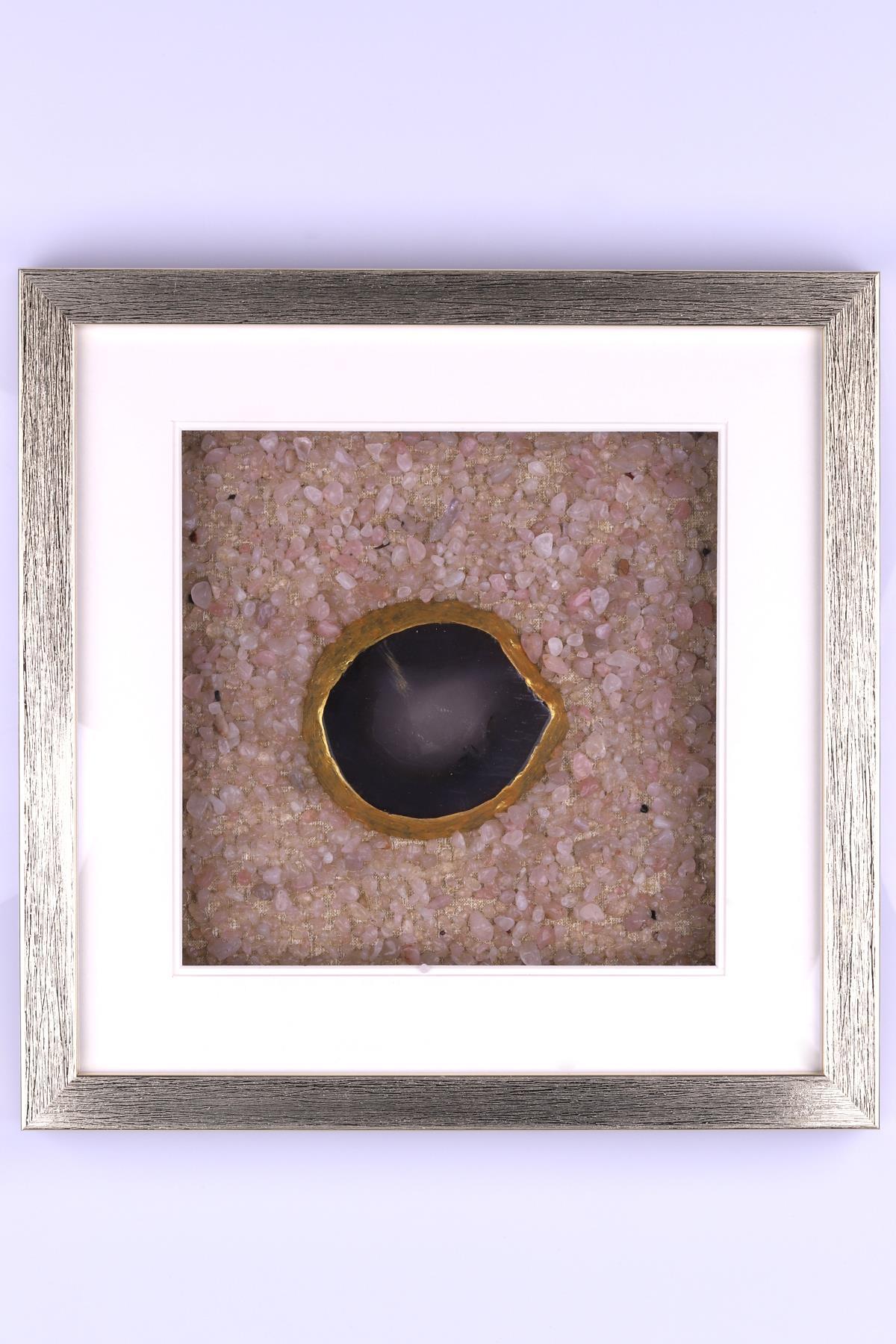 Pembe Kuvars - Akik Doğal Taş Tablo